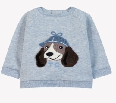 TARTINE ET CHOCOLAT SWEATER PRINT DOG BLUE