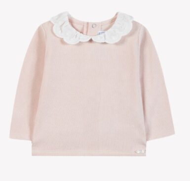 TARTINE ET CHOCOLAT SWEATER RUFFLED KRAAG PINK