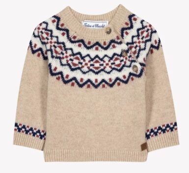 TARTINE ET CHOCOLAT SWEATER WOOL JACQUARD SAND