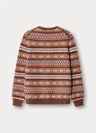 HACKETT GEBREIDE TRUI MET DESIGN BROWN