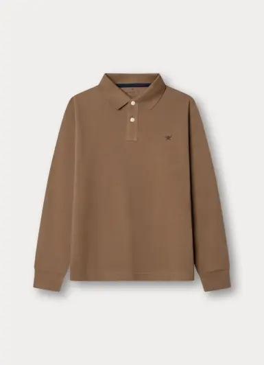 HACKETT POLO MET LANGE MOUW BEIGE