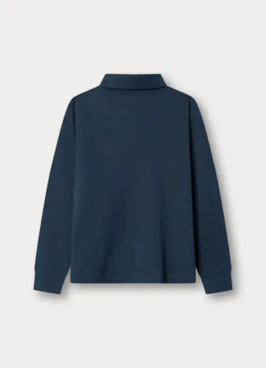 HACKETT POLO MET LANGE MOUW NAVY