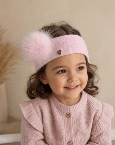 IL TRENINO HAARBAND MET POMPON LIGHT PINK
