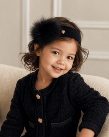IL TRENINO HAARBAND MET POMPON NAVY