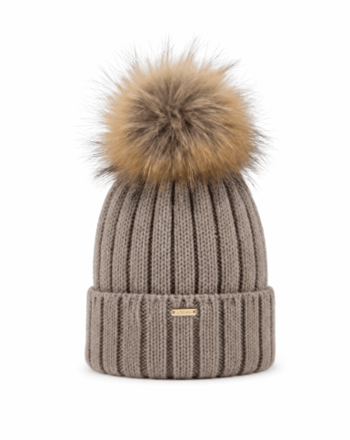 IL TRENINO MUTS TAUPE POMPON NATUREL