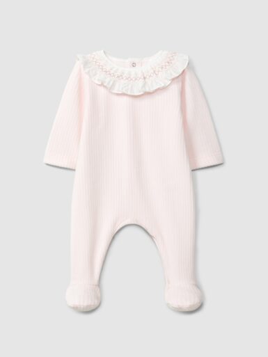 LARANJINHA KRUIPPAKJE IN VELVET MET RUFFLE KRAAGJE PINK