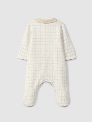 LARANJINHA KRUIPPAKJE MET RUITPRINT EN RONDE KRAAG BEIGE