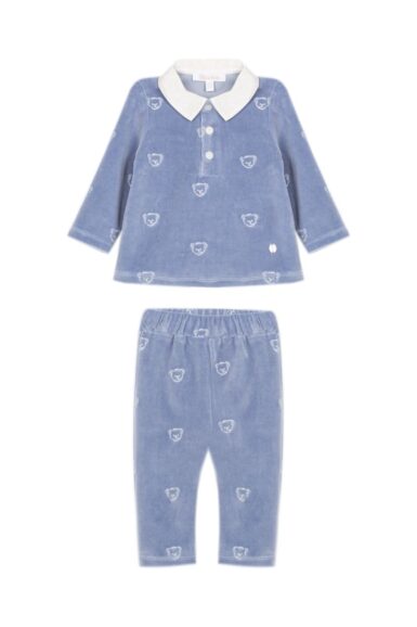 PATACHOU SETJE MET TEDDYBEERAPPLICATIE BLUE INDIGO