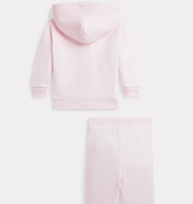 RALPH LAUREN HOODIE MET RITS EN JOGGINGBROEK - ROZE