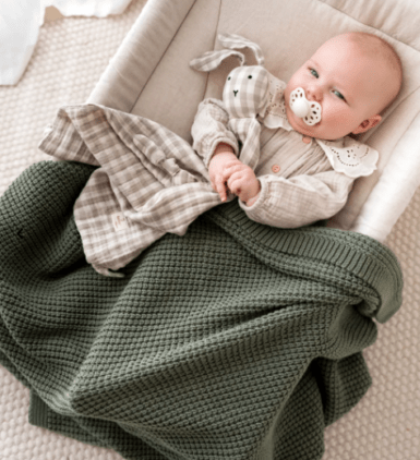 BEMINI DEKEN 80x100 CM KNITTED KAKI