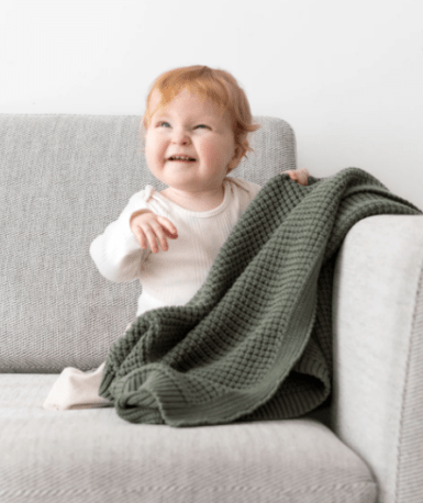 BEMINI DEKEN 80x100 CM KNITTED KAKI