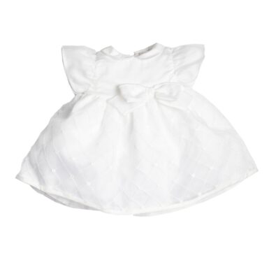 FIRST KLEEDJE ORGANZA MET STRIK WHITE