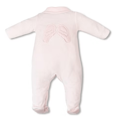 FIRST KRUIPPAKJE VELOURS ENGELENVLEUGELS BLUSH PINK