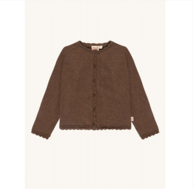 HUST & CLAIRE GILET POINTELLE TOFFEE MELANGE
