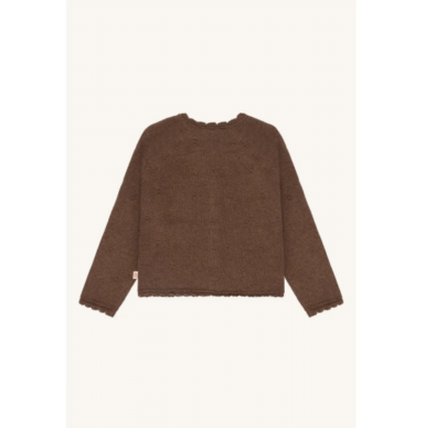 HUST & CLAIRE GILET POINTELLE TOFFEE MELANGE