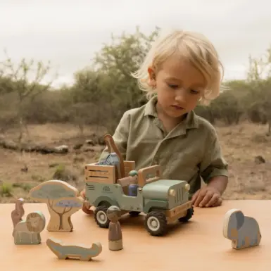 LITTLE DUTCH HOUTEN SAFARI AUTO MET DIEREN SAFARI FRIENDS