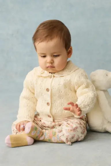 LOUISE MISHA GEBREIDE GILET NOUCHKANA CREAM