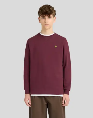 LYLE & SCOTT SWEATER MET RONDE HALS BURGUNDY