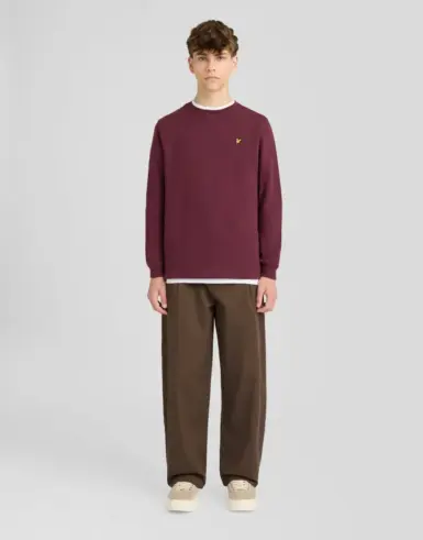LYLE & SCOTT SWEATER MET RONDE HALS BURGUNDY