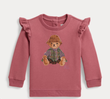RALPH LAUREN TRUI MET BEER EN RUFFLES DUSTY PINK