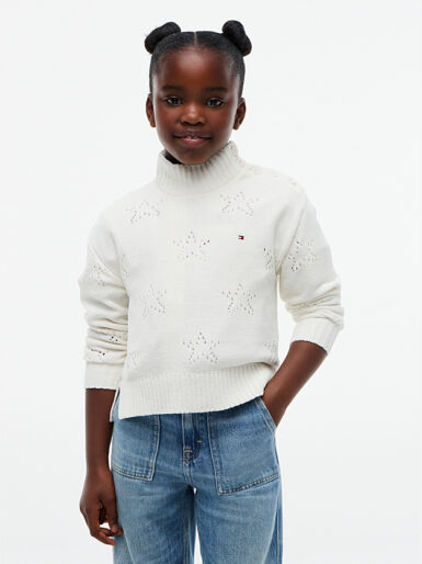 TOMMY HILFIGER RELAXED FIT CHENILLE TRUI MET STER IVORY
