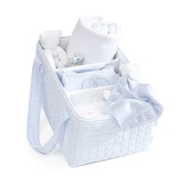 FIRST DRAAGBAAR VERZORGINGSMANDJE LINEN BLUE