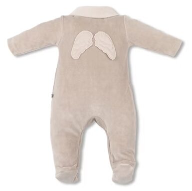 FIRST ENGELEN KRUIPPAKJE + MUTS BEIGE FLUWELEN CADEAUSET
