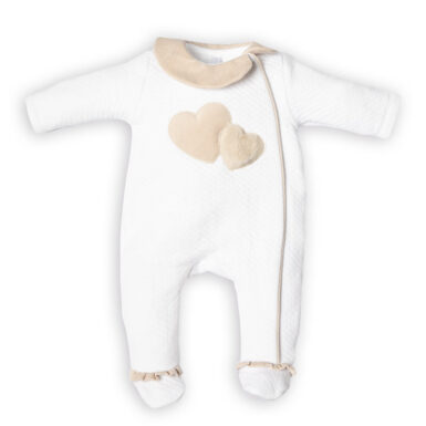 FIRST KRUIPPAKJE HEARTS WHITE/BEIGE