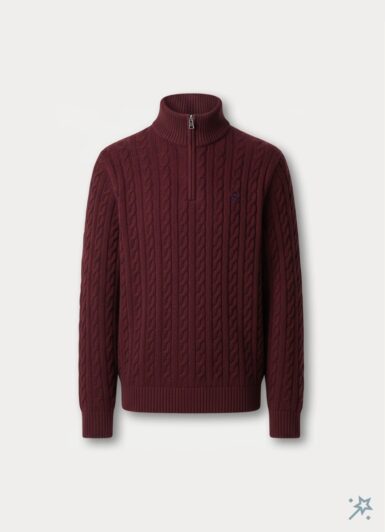 HACKETT ZIPPPULL KABEL BURGUNDY