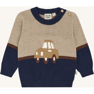 HUST & CLAIRE TRUI AUTOMOTIEF BEIGE / BLUE