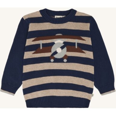 HUST & CLAIRE TRUI PELLE STRIPES BEIGE / BLUE