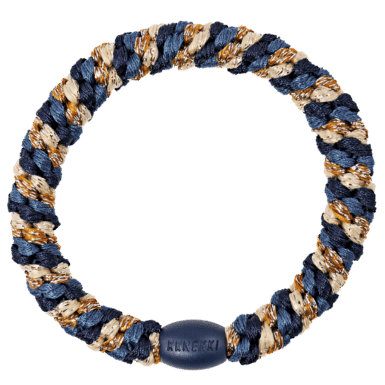 KKNEKKI HAARELASTIEK-ARMBAND NAVY GOLD GLITTER