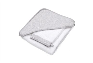 POETREE CHEVRON LIGHT GREY MELANGE BADCAPE & WASHANDJE - GRIJS