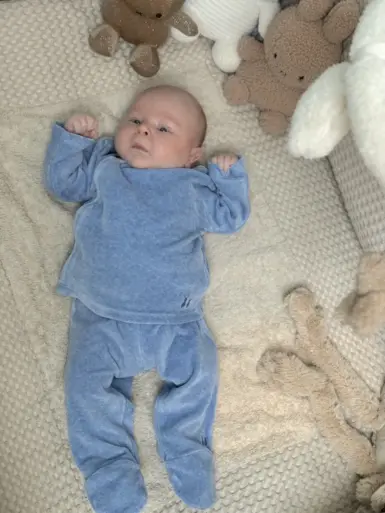 POETREE COMFY VELOURS BABY SET DENIM BLUE
