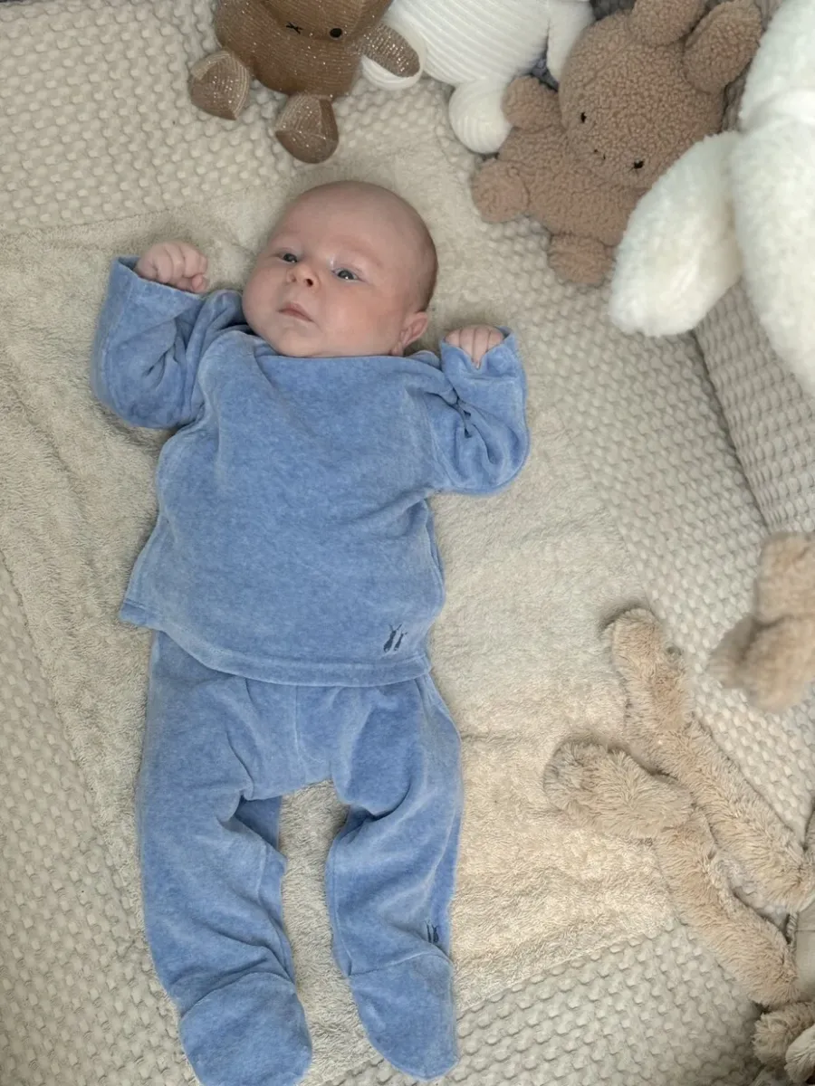 POETREE COMFY VELOURS BABY SET DENIM BLUE