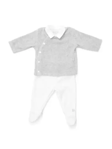 POETREE COMFY VELOURS BABY SET GREY MELANGE