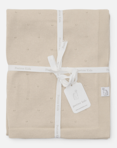 POETREE WIEG DEKEN SAINT TROPEZ BEIGE 80X100CM