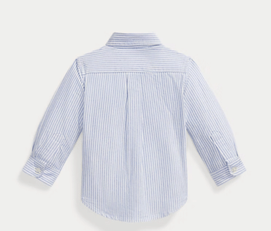 RALHP LAUREN HEMD OXFORD GESTREEPT LIGHT BLUE
