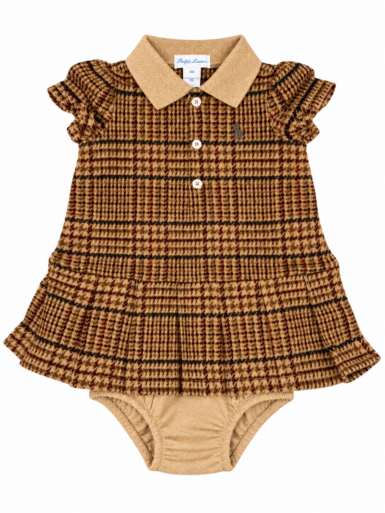 RALHP LAUREN KLEEDJE MET ROMPER CAMEL