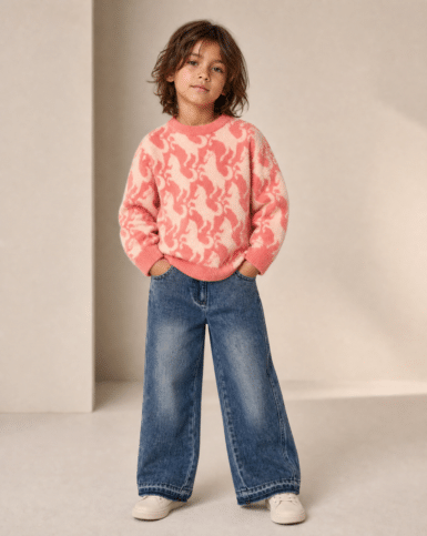STELLA MCCARTNEY SWEATER ROZE MET WITTE PAARDEN