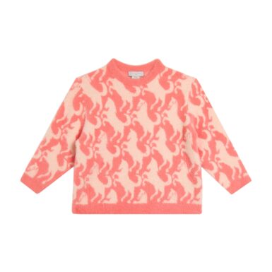 STELLA MCCARTNEY SWEATER ROZE MET WITTE PAARDEN