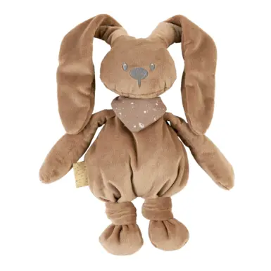 NATTOU LAPIDOU KNUFFEL KONIJN MET BANDANA MOKKA