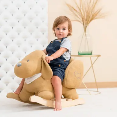 NATTOU SCHOMMELPAARD CHARLIE HOND JACQUARD KARAMEL