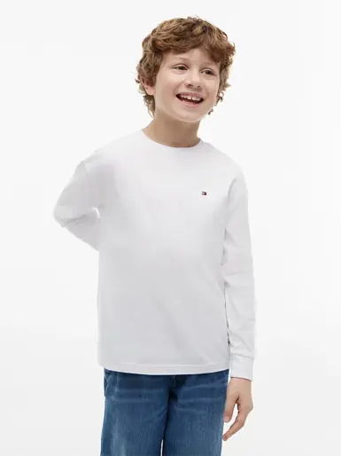 TOMMY HILFIGER T-SHIRT LANGE MOUW WHITE