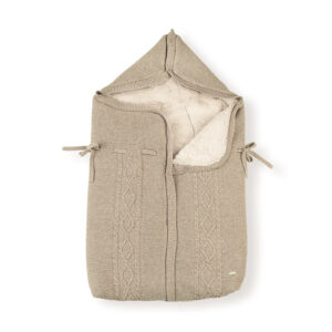 FIRST WIEGNESTJE GEBREID CASHMERE KABEL 80CM SAND
