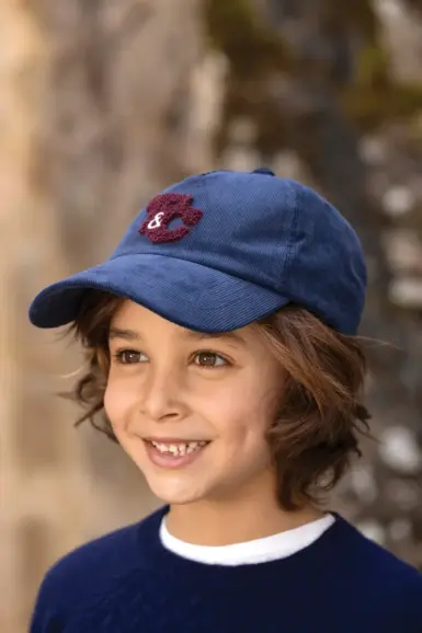 TARTINE ET CHOCOLAT CAP NAVY RIBBED EMBRODERY