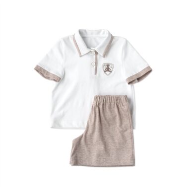 TEDDIES&STORIES SHORT SET PYJAMA WHITE-BEIGE